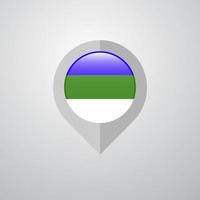 Map Navigation pointer with Komi flag design vector