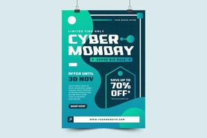 Cyber Monday poster or flyer design template is easy to customize vector