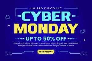 Cyber Monday background design template is easy to customize vector