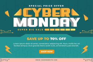 Cyber Monday background design template is easy to customize vector