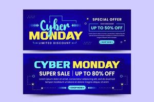 Cyber Monday cover banner design template is easy to customize vector