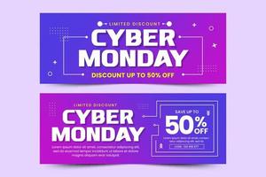 Cyber Monday facebook cover banner design template is easy to customize vector