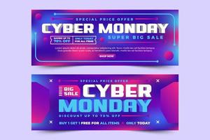 Cyber Monday facebook cover banner design template is easy to customize vector