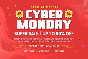 Cyber Monday background design template is easy to customize vector