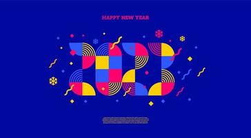 2023 new year logo. Greeting design with multicolored number of year. Design for greeting card, invitation, calendar, etc. vector