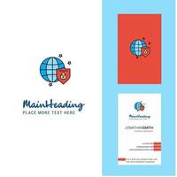 Protected internet Creative Logo and business card vertical Design Vector