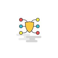 Flat protected network Icon Vector