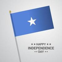 diseño tipográfico del día de la independencia de somalia con vector de bandera