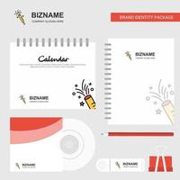 POP Logo Calendar Template CD Cover Diary and USB Brand Stationary Package Design Vector Template