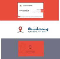 Beautiful Map location Logo and business card vertical Design Vector