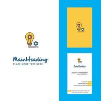 Bulb with gear Creative Logo and business card vertical Design Vector
