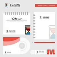DNA Logo Calendar Template CD Cover Diary and USB Brand Stationary Package Design Vector Template