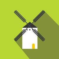 Spanish windmill icon, flat style vector