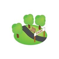 Park icon, isometric 3d style vector