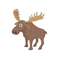 Deer icon, cartoon style vector