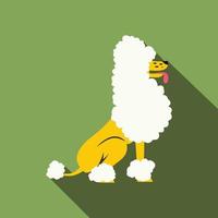 Circus poodle flat illustration vector
