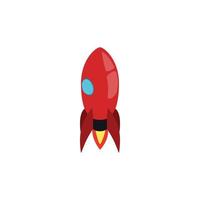 Red rocket icon, isometric 3d style vector