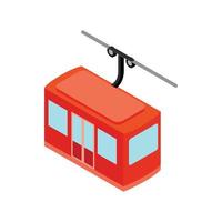 Ski lift icon, isometric 3d style vector