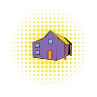 Two-storey house icon, comics style