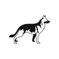 German Shepherd dog icon, simple style vector