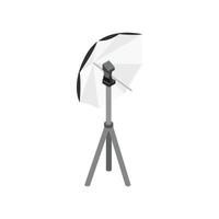 Studio flash with umbrella icon vector