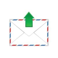 Envelope with outgoing message sign flat icon vector