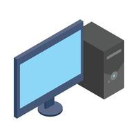 Computer icon, isometric 3d style vector