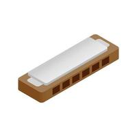 Harmonica isometric 3d icon vector