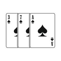 Playing cards black simple icon vector