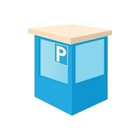 Parking toll booths icon, cartoon style vector