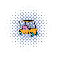 Golf car icon, comics style vector