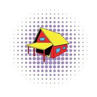 Small cottage icon, comics style vector