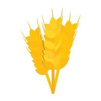 Three stalks of ripe barley icon vector