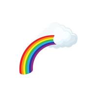 icono de arco iris y nube, estilo de dibujos animados vector