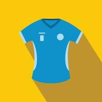 Blue baseball t-shirt flat icon vector