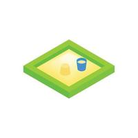 Sandbox on a playground isometric 3d icon vector