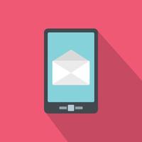 Smartphone with email sign on the screen icon vector