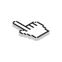 Work with cursor icon, isometric 3d style vector