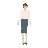 mujeres en elegante ropa de oficina icono plano vector