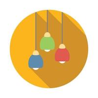 Three color modern ceiling light icon, flat style vector