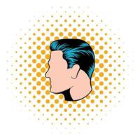 Mens hairstyle icon, comics style vector