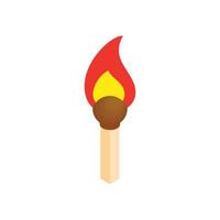 fósforo ardiente icono isométrico 3d vector