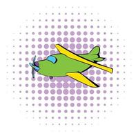 Biplane icon, comics style vector