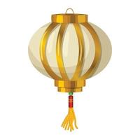 Chinese paper lantern icon in cartoon style vector