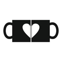 tazas de pareja de san valentín vector