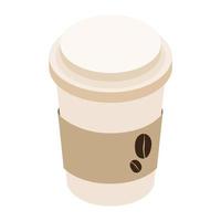 Cup of coffee isometric 3d icon vector