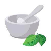 Grinding herbs bowl cartoon icon vector