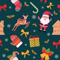 Christmas Elements Seamless Pattern vector