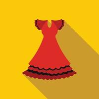 icono de vestido rojo, estilo plano vector