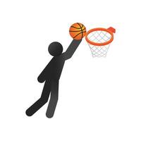 baloncesto, isométrico, 3d, icono vector